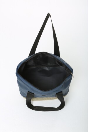 Damen-Sport- und Reisetasche aus marineblau-beigem Polyestergewebe mit Reißverschluss, Schultergurt und Schuhfach MTBGWMSPOR - 7