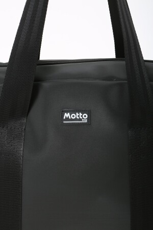 Damen-Sport- und Reisetasche aus schwarzem Polyestergewebe mit Reißverschluss, Schultergurt und Schuhfach MTBGWMSPOR - 8