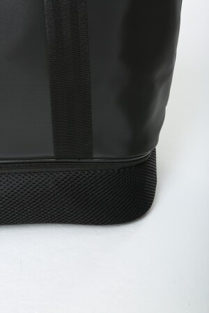 Damen-Sport- und Reisetasche aus schwarzem Polyestergewebe mit Reißverschluss, Schultergurt und Schuhfach MTBGWMSPOR - 9