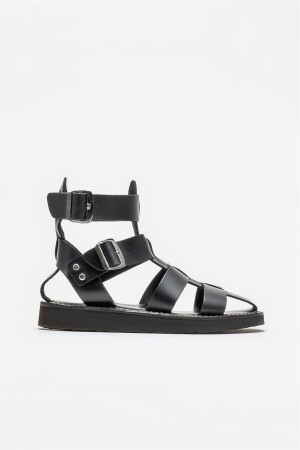 Damen-Sportsandalen aus schwarzem Leder - 1