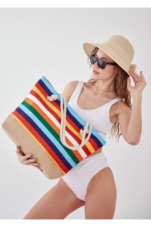 Damen Strandtasche Mehrfarbig - 1