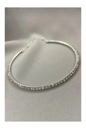 Damen-Strass-Halsband aus Silber - 2