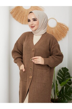 Damen-Strickjacke mit geknöpften Taschen und lockerer Strickjacke 49 - 4