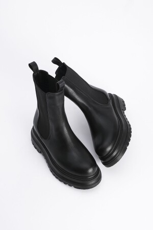 Damen-Tagesstiefel mit dicker Sohle und elastischem Seitenband Bekira Schwarz - 1