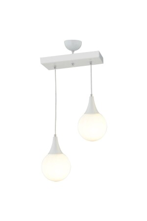 Damla 2 Li Sıralı -Led Ampul Dahil Modern Koridor Mutfak Salon Sarkıt Avize 3062-1750-2S-WH-A - 5