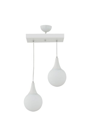 Damla 2 Li Sıralı -Led Ampul Dahil Modern Koridor Mutfak Salon Sarkıt Avize 3062-1750-2S-WH-A - 7