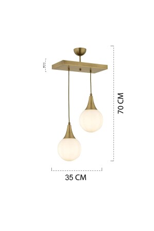 Damla 2-reihige Vintage-Hängelampe, modern, für Küche, Wohnzimmer, Wohnzimmer, Hängelampe, Kronleuchter, 3062-1750-2S-FR - 9