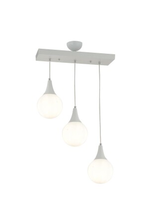 Damla 3 Reihen – inklusive LED-Glühbirne, moderner Flur, Küche, Wohnzimmer, Pendelleuchte, Kronleuchter 3062-1750-3S-WH-A - 6