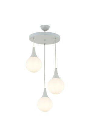 Damla 3-teilige runde moderne Hängelampe für Küche, Wohnzimmer, Wohnzimmer, Hängelampe, Kronleuchter 3062-1750-3D-WH - 4