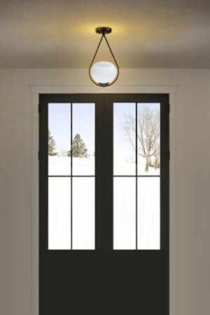 MNZ-Drop Glass Single Modern Hall صالة المعيشة مدخل واحد شمعة قطرة زجاجية معدنية شمعة - Uçar
