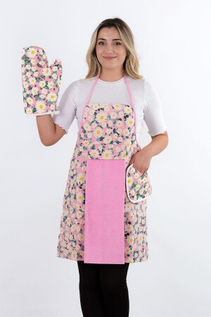 Damla Sıvı Geçirmez Mutfak Önlüğü Havlulu Mutfak Önlüğü (ELDİVEN VE TUTACAK) - Sevilya