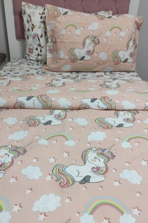 Danseden Unicorn 4 Parça Lastikli Çarşaflı Tek Kişilik (100X200 CM) Nevresim Takımı - 4