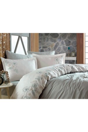 مجموعة من الغطاء المزروعة من القطن الساتين - Dantela