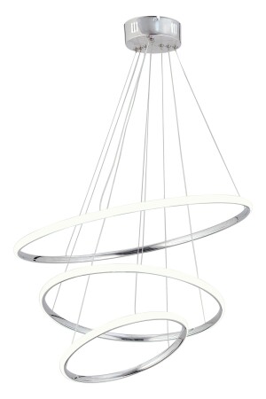 Darcy 45 x 35 x 25 großer Kreis, Chrom, moderne Hängelampe, weißes Licht, LED-Kronleuchter - 7