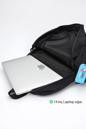 Dark Black Krinkıl Nemobags Unisex Suya Dayanıklı Siyah Klinkır Sırt Çantası Laptop Okul Çantası fc8813 - 7