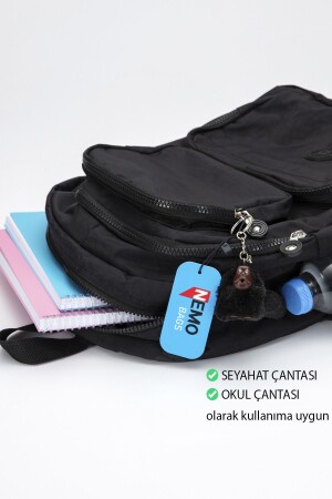 Dark Black Krinkıl Nemobags Unisex Suya Dayanıklı Siyah Klinkır Sırt Çantası Laptop Okul Çantası fc8813 - 8