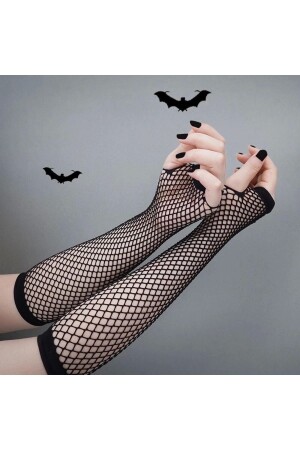 منز-جوتيك بانك أسود طويل الشبكة اليدين - Darkellastore