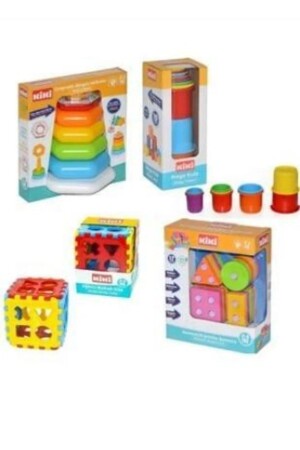 Das erste Spielzeug meines Babys, 4er-Set, Lernspielzeug, Bultak-Ring-Puzzle-Turm, kikimiki1 - Kiki