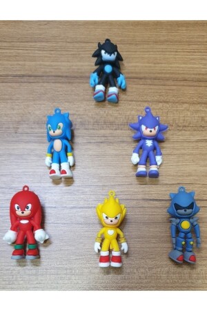 Das Hedgehog-Set mit 6 Sonic the Hedgehog-Spielzeugen, 6 Stück, Figur 7 cm - 1