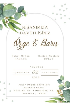 Davetiye- Düğün Davetiyesi- Nikah Davetiyesi- Nişan Davetiyesi (50 ADET) Zarf Dahildir - 2