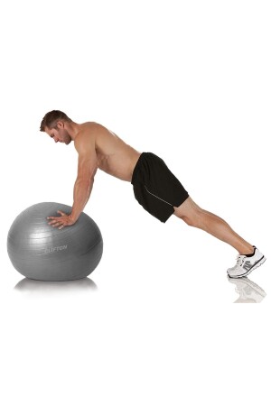 Dayanıklı Yüksek Kalite Pilates Topu Denge-aerobik-yoga-fitness Top 65 Cm Gri - 2