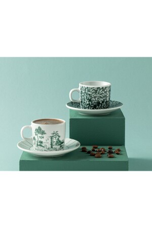 Dear Porzellan-Set mit 2 Kaffeetassen 80 ml dunkelgrün 10035685 - 1