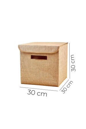 Deckelbox mit Jute-Ledergriff - 3