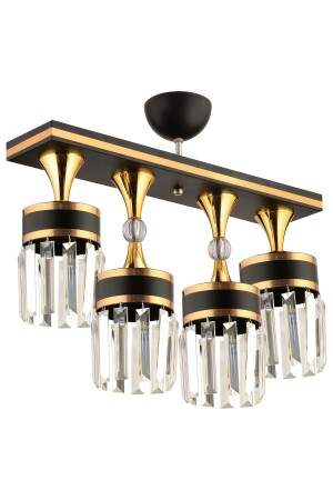 Deep 4-Plus Panel Black to Gold Crystal Stone Modern Lighting 4014 - 6