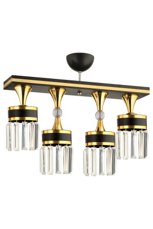 Deep 4-Plus Panel Black to Gold Crystal Stone Modern Lighting 4014 - 7