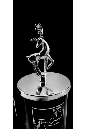 Deer Headed Silver Detailliertes Raumduft- und schwarzes Kerzenset 100 ml - 4