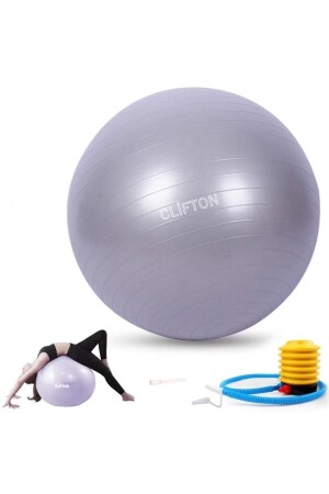 Deez 65 Cm Fitilli Pilates Topu Ve Pompa Seti Plates Denge Yoga Spor Egzersiz Top DZ325 - 1