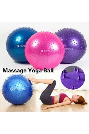 Deez Spiny Yoga Pilates Aerobic-Gymnastikball 65 cm rosa + Pumpe - 1