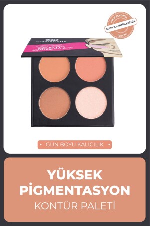 Define Beauty 4'lü Kontür- Aydınlatıcı- Allık- Bronzer Makyaj Paleti- Yüksek Pigmentasyon - 1