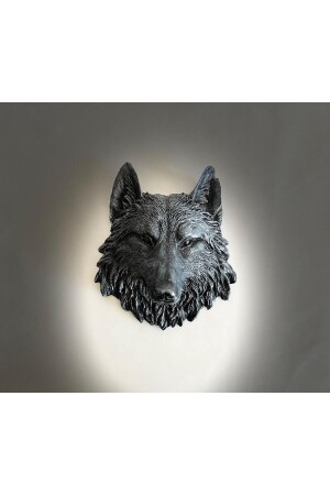 Dekoobjekt Figur Wolfskopf Wandbehang Skulptur 21 x 20 cm - 2