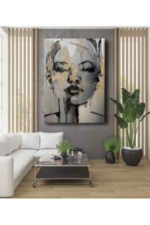 Dekor Ofisi Soyut Karakalem Kadın Modern Dekoratif Kanvas Tablo - Genel Markalar
