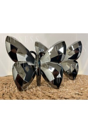 Dekoratif 2 Li Biblo Kelebek Antrasit Mini Süs Polyester Döküm HSS-KLBK - Housess