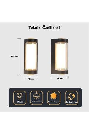 Dekoratif 3 Yönlü Led Aydınlatma 9w 3200K Gün Işığı İç ve Dış Mekan Cata Lara Led Aplik - 3