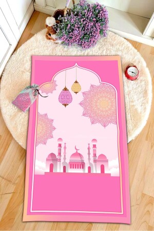 Dekoratif Dijital Baskılı Kaymaz Taban Eğitici Küçük Seccade Namazlık 60 x 100 - Aymirahome