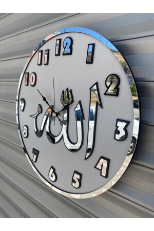 ساعة الجدار المزخرفة من الخشب ومرايا الله كلمة 0301 - Pey Aksesuar