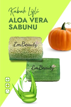 Dekoratif Hediyelik Doğal Kabak Lifli Aloe Vera Sabunu 130 gr 768 - 4