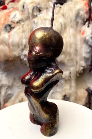 Dekoratif Hediyelik Terminatör Model Venüs Kadın Vücut Mum - Çikolata Kokulu Soya Wax - 3