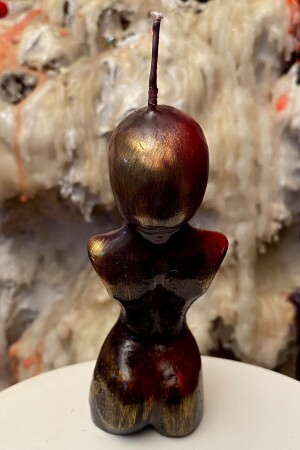 Dekoratif Hediyelik Terminatör Model Venüs Kadın Vücut Mum - Çikolata Kokulu Soya Wax - 4