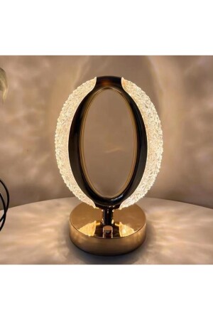 Dekoratif Kristal Şarjlı Oval Masa Lambası, Gold Led Abajur, Dokunmatik 3 Renk Modu KMT-11 - 3