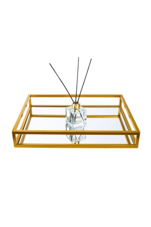 Dekoratif Milas Aynalı Metal Tepsi Gold Renk 30cm X 44cm PRA-2294880-6182 - 1