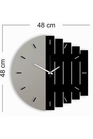 Dekoratif Modern Ahşap Duvar Saati Ritim 0093-SİYAH - 7