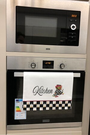 Dekoratif Mutfak Pamuklu Fırın Havlusu Özel Desenli Damalı Model 35x50 Cm Yıkanabilir Pamuklu Ürün - Dekomod