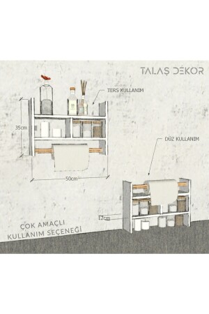 Dekoratif Mutfak Ve Banyo Organizeri Havluluk Çok Amaçlı (tezgah Üstü & Duvara Monte) Kullanım TAL-R-005 - 7