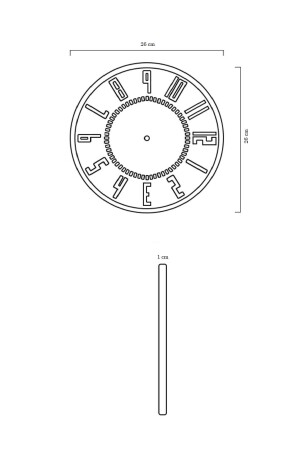 Dekoratif Renkli Daire Beton Duvar Saati 26 Cm - Karton AC00001989 - 6