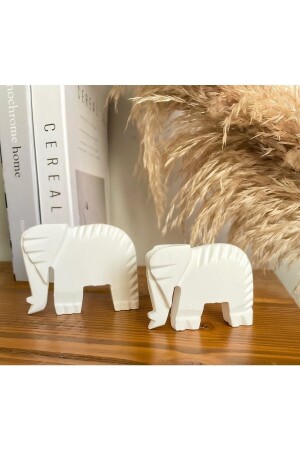 م.ن.ز-تزيين الفيل الحظية صورة لون أبيض كائن - Havalı Tasarım