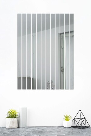 Dekoratif Şerit 2.5x50cm Gümüş Aynalı Pleksi 12li - Sevgicraft